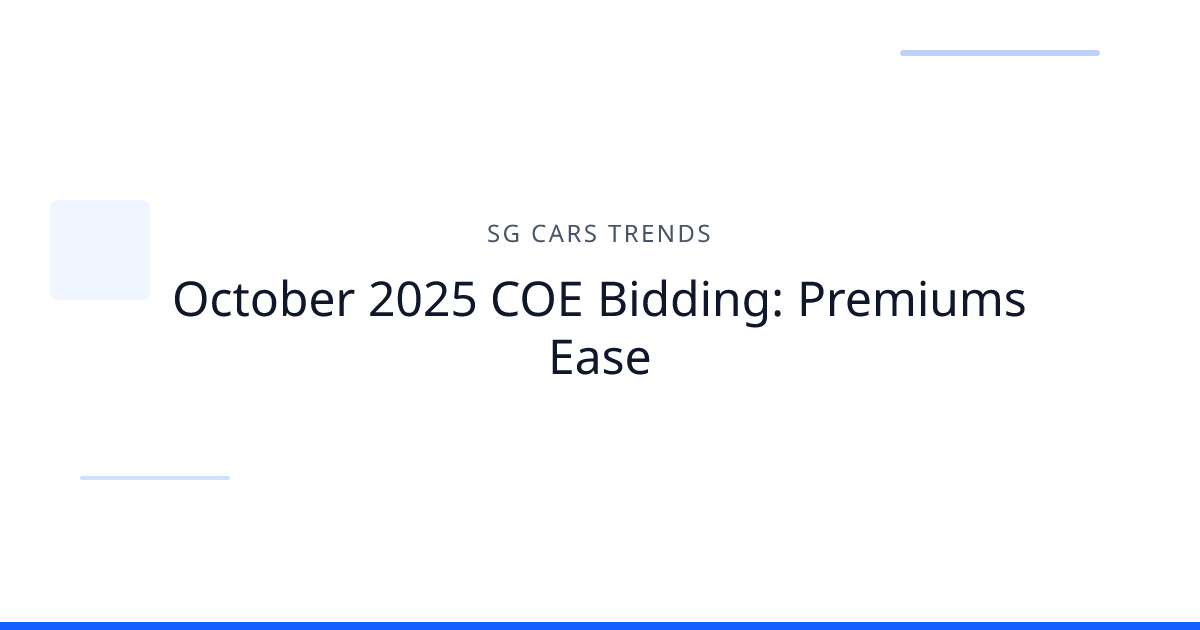 Cover image for October 2025 COE Bidding: Premiums Ease