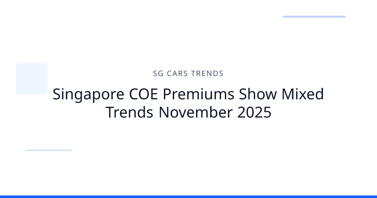 Cover image for Singapore COE Premiums Show Mixed Trends November 2025